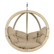 Globo Hanging Chair with Biscuit Coloured Cushions